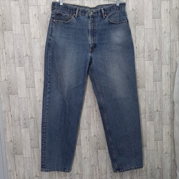 Levi's Jeans Men's Size 38x32 Tapered Leg 550 Denim Relaxed Fit Blue Work Pants - Picture 2 of 16